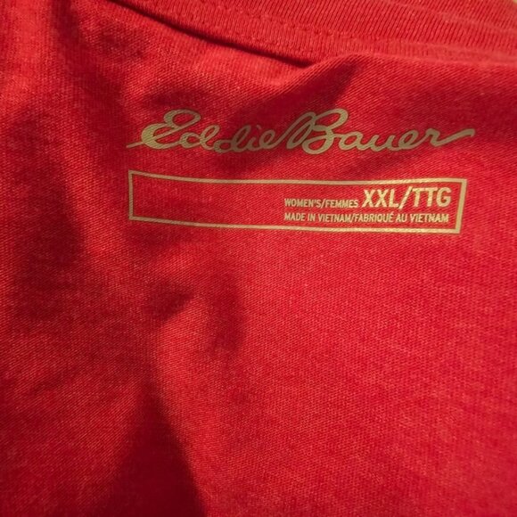 Fuschia Pink Eddie Bauer Women's Long Sleeve V-Neck T-Shirt - Picture 3 of 6